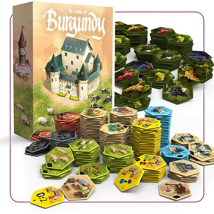 The Castles of Burgundy:Special Edition Acrylic upgraded Hex Tiles Imported Games, All Products image