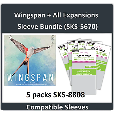 Wingspan + All Expansions Compatible Sleeve Bundle (8808 X 5)