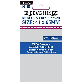Sleeve Kings 8801 Mini USA Card Sleeves (41x63mm) - 110 Pack Accessories, Card Sleeves, All Products image