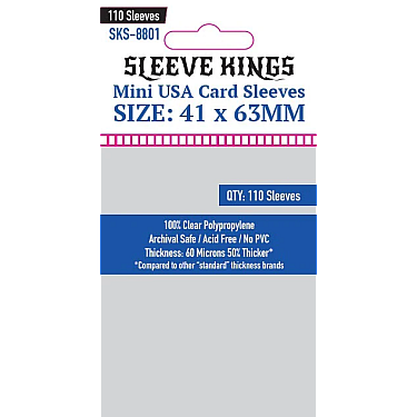 Sleeve Kings 8801 Mini USA Card Sleeves (41x63mm) - 110 Pack