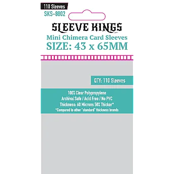 Sleeve Kings 8802 Mini Chimera Card Sleeves (43x65mm) - 110 Pack Accessories, Card Sleeves, All Products image