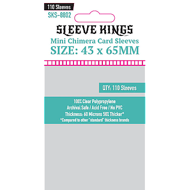 Sleeve Kings 8802 Mini Chimera Card Sleeves (43x65mm) - 110 Pack