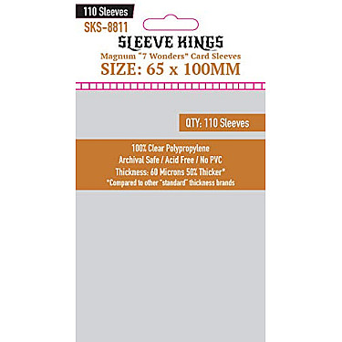 Sleeve Kings 8811 Magnum 7 Wonders Card Sleeves (65x100mm) - 110 Pack