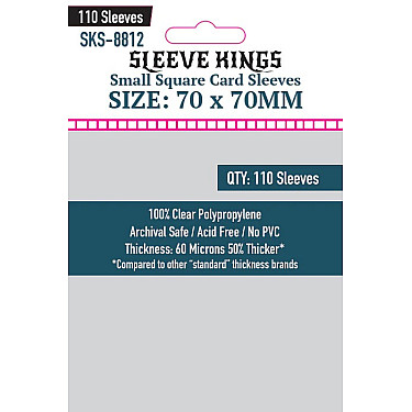 Sleeve Kings 8812 Small Square Card Sleeves (70x70mm) - 110 Pack
