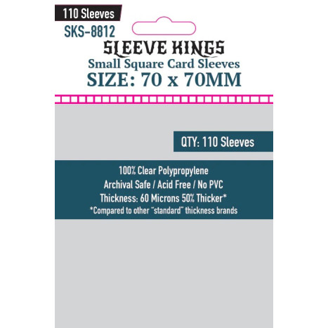 Sleeve Kings 8812 Small Square Card Sleeves (70x70mm) - 110 Pack image