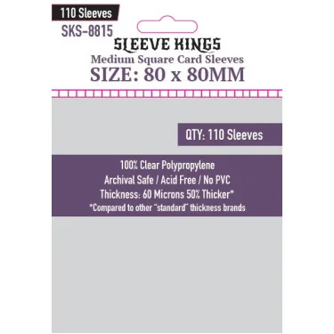 Sleeve Kings 8815 Medium Square Card Sleeves (80x80mm) - 110 Pack