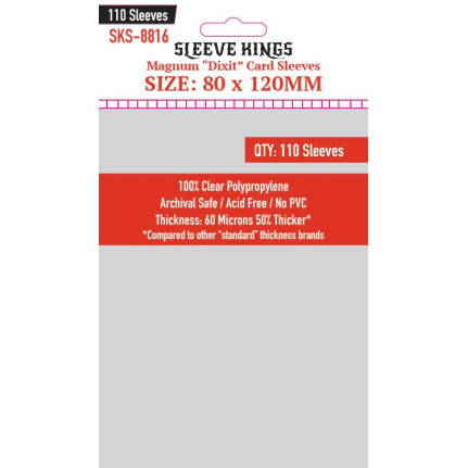 Sleeve Kings 8816 Magnum Dixit Card Sleeves (80x120mm) - 110 Pack, 60 Microns image