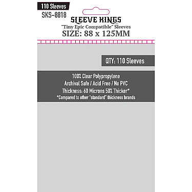 Sleeve Kings 8818 "Tiny Epic Compatible" Sleeves (88x125mm) - 110 Pack