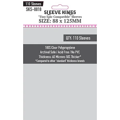 Sleeve Kings 8818 "Tiny Epic Compatible" Sleeves (88x125mm) - 110 Pack Accessories, Card Sleeves, All Products image