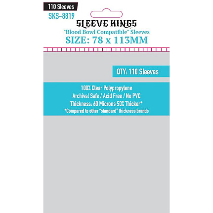 Sleeve Kings 8819 Blood Bowl Compatible Sleeves (78x113mm) -110 Pack Accessories, Card Sleeves, All Products image