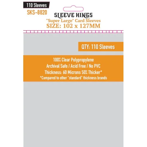 Sleeve Kings 8820 Super Large Sleeves (102x127mm) -110 Pack image