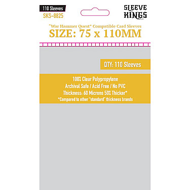 Sleeve Kings 8825 War Hammer Quest Compatible Sleeves (75x110mm) -110 Pack