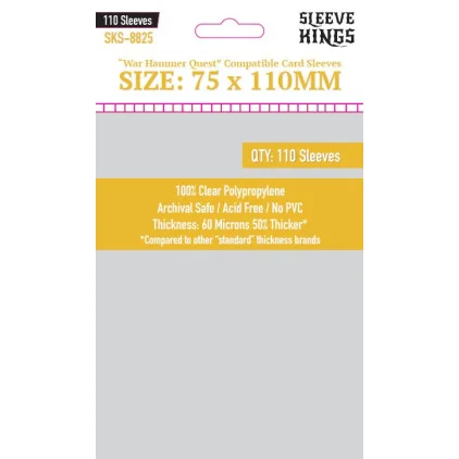 Sleeve Kings 8825 War Hammer Quest Compatible Sleeves (75x110mm) -110 Pack All Board Games, Accessories, Card Sleeves, All Products image