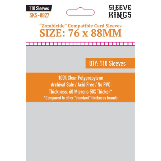 Sleeve Kings 8827 Zombicide Compatible Sleeves (76x88mm) -110 Pack All Board Games, Accessories, Card Sleeves, All Products image