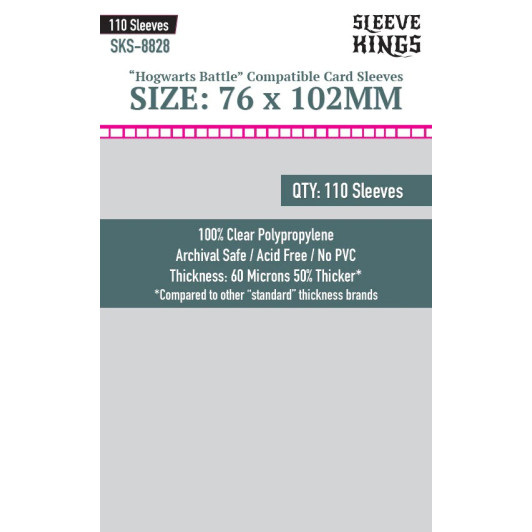 Sleeve Kings 8828 Hogwarts Battle Large Sleeves (76x102mm) -110 Pack image