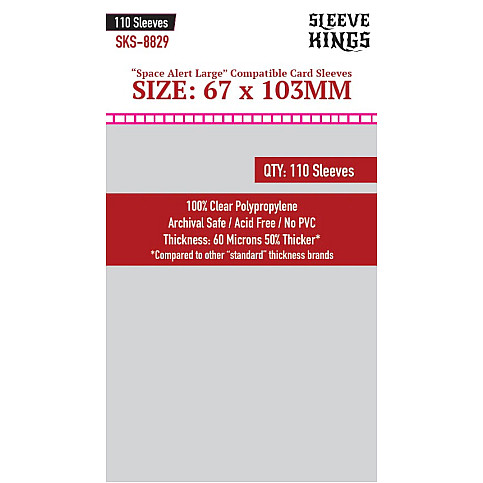 Sleeve Kings 8829 Space Alert Compatible Sleeves (67x103mm) -110 Pack image