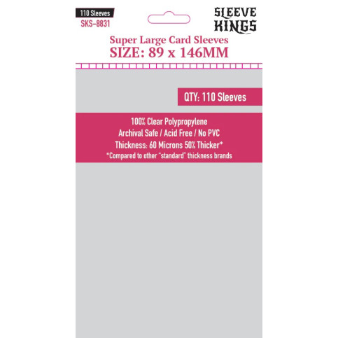 Sleeve Kings 8831 Super Large Sleeves (89x146mm) -110 Pack All Board Games, Accessories, Card Sleeves, All Products image
