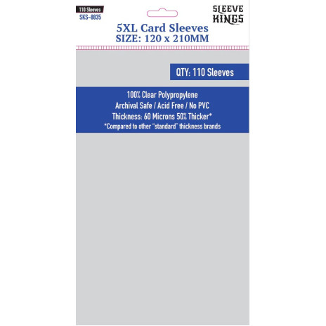 Sleeve Kings 8835 5XL (120 x 210) - 110 Pack All Board Games, Accessories, Card Sleeves, All Products image