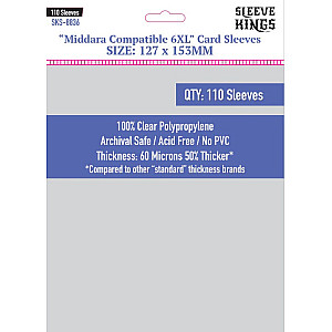 Sleeve Kings 8836 Middara Compatible 6XL Card Sleeves (127 x 153) - 110 Pack