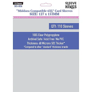 Sleeve Kings 8836 Middara Compatible 6XL Card Sleeves (127 x 153) - 110 Pack