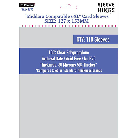 Sleeve Kings 8836 Middara Compatible 6XL Card Sleeves (127 x 153) - 110 Pack Accessories, Card Sleeves, All Products image