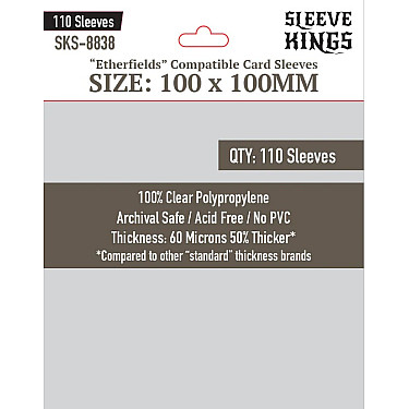 Sleeve Kings 8838 Etherfields Compatible Sleeves (100 X 100 MM) -110 Pack