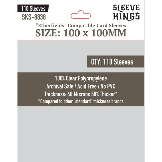 Sleeve Kings 8838 Etherfields Compatible Sleeves (100 X 100 MM) -110 Pack All Board Games, Accessories, Card Sleeves, All Products image