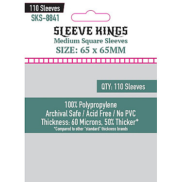 Sleeve Kings 8841Medium Square Sleeves (65 X 65 MM) 110 Pack