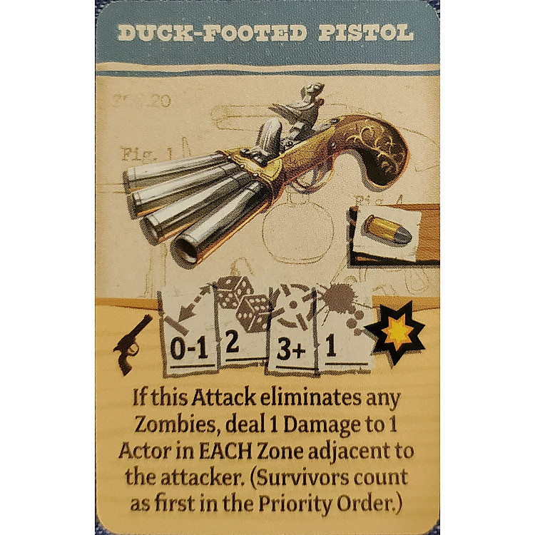 Zombicide: Undead or Alive – Duck-Footed Pistol Promo Card On demand, Imported Games, All Products image