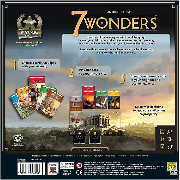 7 wonders (Second Edition) Imported Games, Spiel des Jahres, For Cafe, 2- Next 21 to 50 Games, All Products image