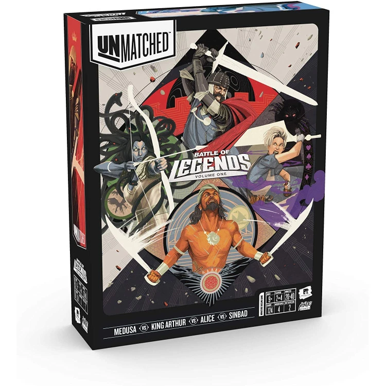 IELLO - Unmatched Battle of Legends, Vol. 1: King Arthur, Alice, Medusa, Sinbad On demand, Imported Games, The Dice Tower Seal of Excellence, All Products image