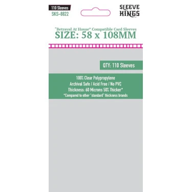 Sleeve Kings 8822 Betrayal At House Compatible Sleeves (58x108mm) -110 Pack