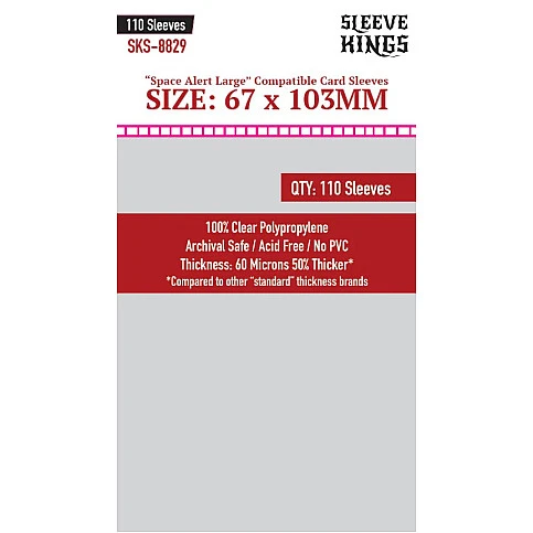 Sleeve Kings 8829 Space Alert Compatible Sleeves (67x103mm) -110 Pack image