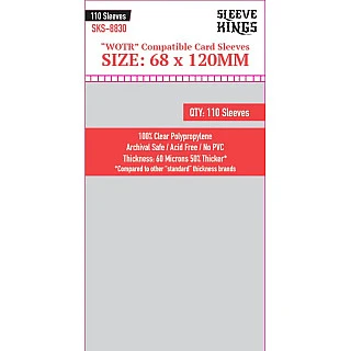 Sleeve Kings 8830 WOTR Compatible Sleeves (68x120mm) -110 Pack Sleeve Kings 8830 WOTR Compatible Sleeves (68x120mm) -110 Pack