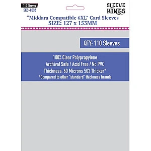 Sleeve Kings 8836 Middara Compatible 6XL Card Sleeves (127 x 153) - 110 Pack