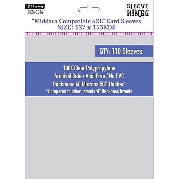 Sleeve Kings 8836 Middara Compatible 6XL Card Sleeves (127 x 153) - 110 Pack Accessories, Card Sleeves, All Products image