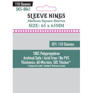 Sleeve Kings 8841Medium Square Sleeves (65 X 65 MM) 110 Pack