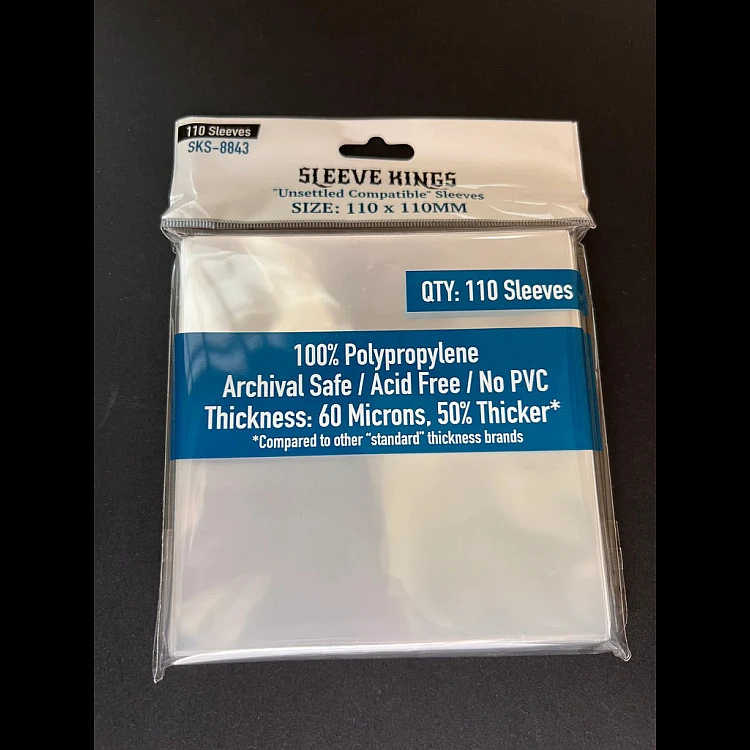 Sleeve Kings 8843 Unsettled Compatible Sleeves (110 X 110 MM) -110 Pack Accessories, Card Sleeves, All Products image