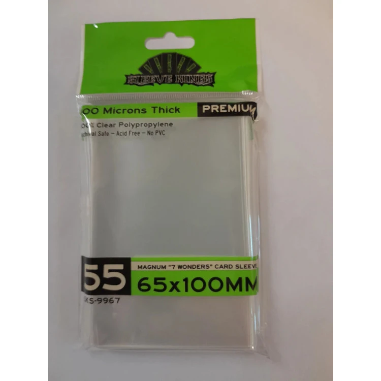 Sleeve Kings 9967 Magnum 7 Wonders Card Sleeves 65 x 100mm 55 Pack, 100 Microns Accessories, Card Sleeves, All Products image