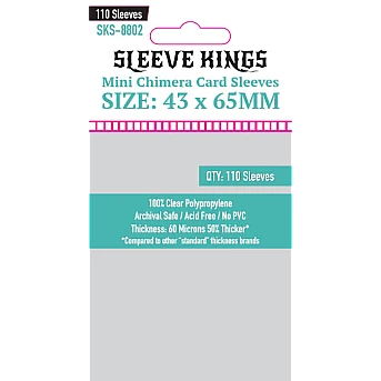 Sleeve Kings 8802 Mini Chimera Card Sleeves (43x65mm) - 110 Pack