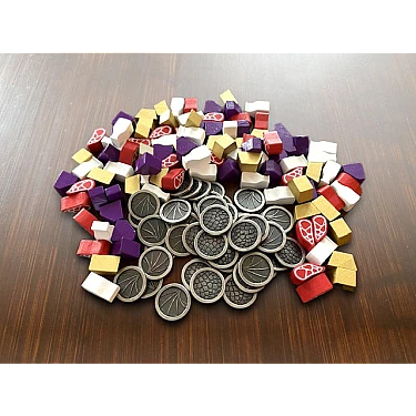 Wyrmspan Upgrade Pack (Metal Coins & Wooden Resources)